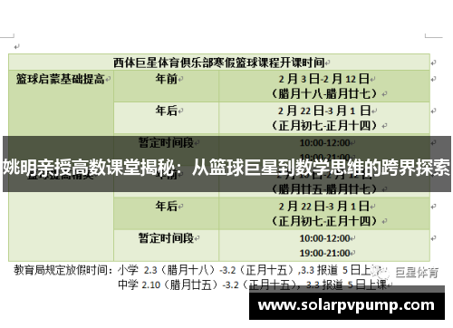 姚明亲授高数课堂揭秘：从篮球巨星到数学思维的跨界探索